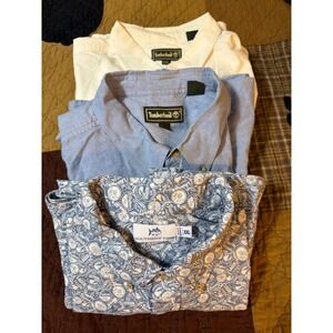 Mens XXL Shirt Bundle Timberland Cotton Oxfords & Southern Tide Linen Beer Print